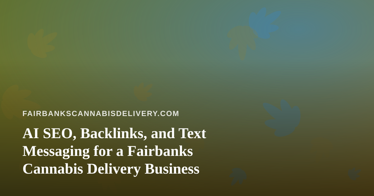 AI SEO, Backlinks, and Text Messaging for a Fairbanks Cannabis Delivery Business
